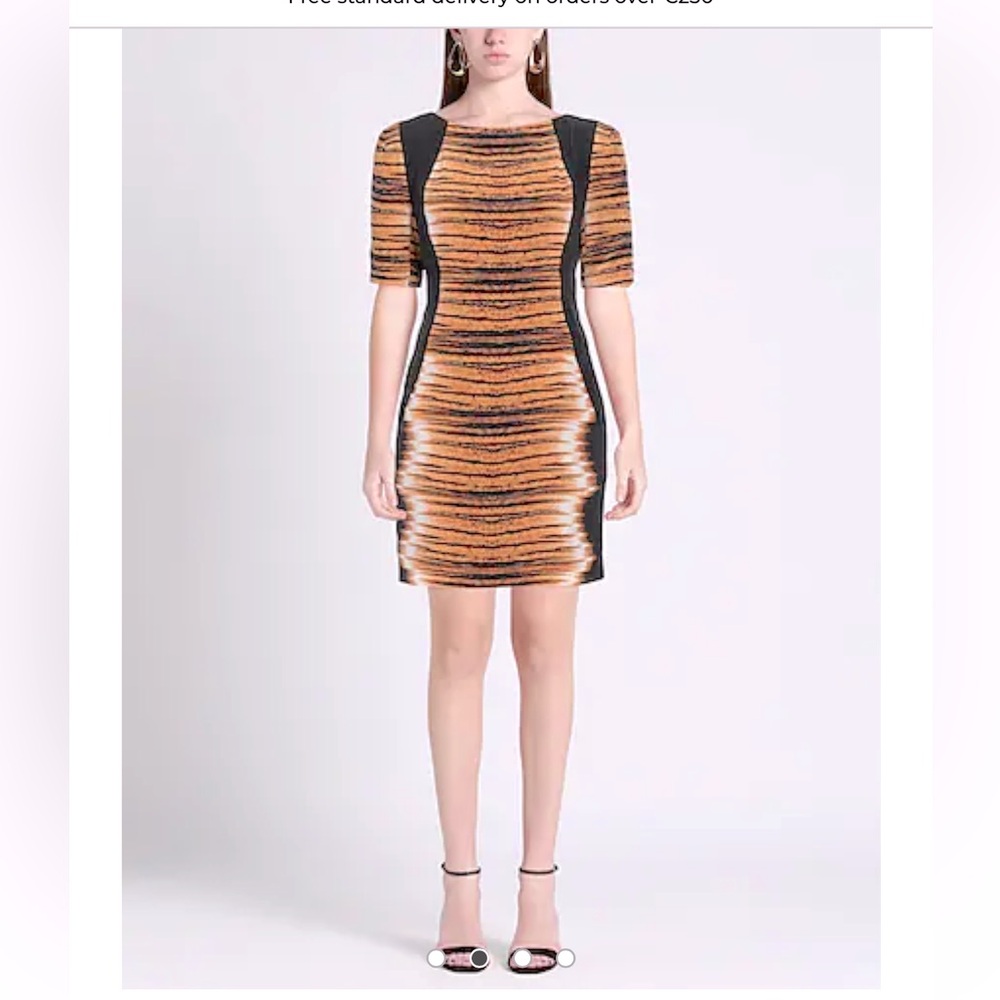 60. Rebecca Minkoff Tiger Pattern Mini Dress 100% Silk